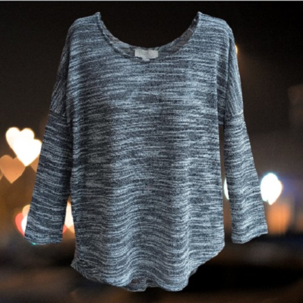 Olive & Oak Scoop Neck Dolman Sheer Top Pullover Size L